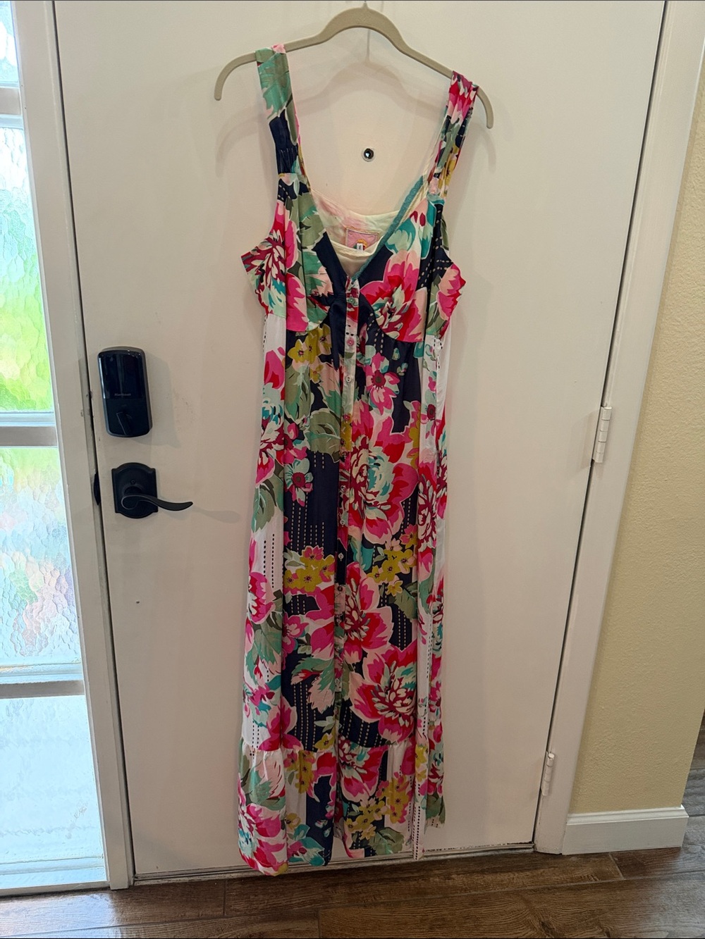 Floral Scoop Neck Maxi Dress - Pink Multi Johnny Was NWOT